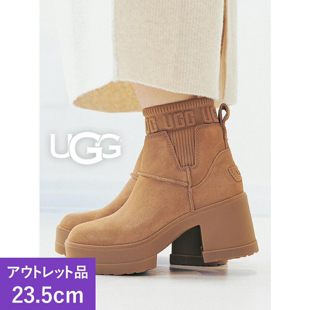 【訳アリ★アウトレット品】 ≪ 左23.5cm 右23.0cm / 左右サイズ違い ≫UGG アグ モクシー チェルシー ブーツ BOOTS MOXY CHELSEA CHESTNUT ( ヒール ベージュ スエード チェスナッツ レザーブーツ サイドゴア 1173724-CHE )