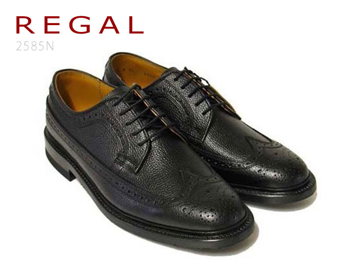 リーガル REGAL 人気の定番ビジネスシューズ スコッチ型押 ウイングチップ 2585 ブラック ビジネスシューズ 靴 正規品 メンズ