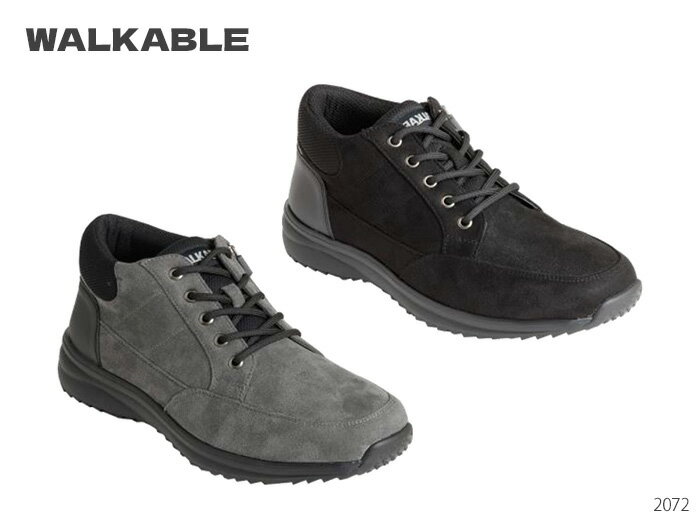  WALKABLE ウォーカブル 2072 メンズ カジュアル ウォーキングシューズ ブーツ スニーカー 合皮 防水 防滑 防雪 軽量 幅広 4E 靴 紳士靴