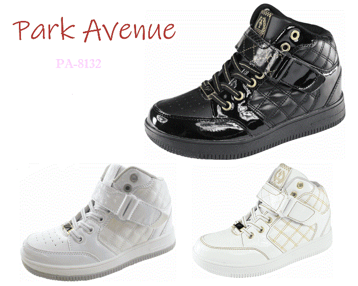 【エントリーで全品ポイントプラス10倍！6/1(土)～7/1(月)】 PARK AVENUE PA-8132 キッズ ジュニア レディース ハイカット スニーカー ダンスシューズ キルティング パークアベニュー