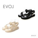 EVOL イーボル ベルクロ フラットサンダル IW5424 レディース サンダル プラットフォーム ベルト(4)