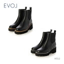 EVOL イーボル 6.5cm厚底ソールサイドゴアショートブーツ IX5512 ショート ブーツ レディース シューズ 靴(4)