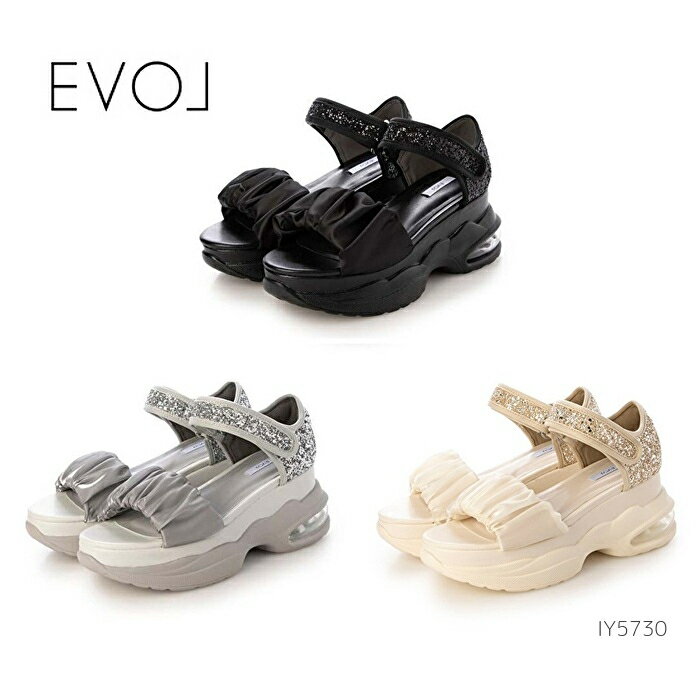 【5/25(日)限定！ポイント15倍確定！要エントリー】 EVOL イーボル シャーリング厚底エアソールサンダル IY5730 レディース シューズ 靴 サンダル