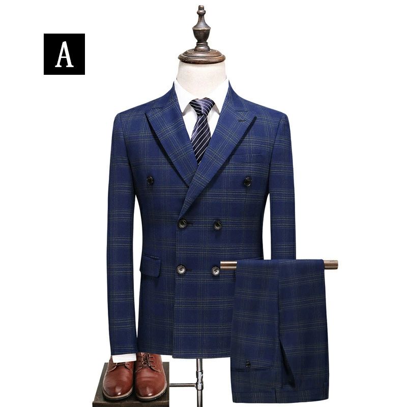 【50%OFFクーポン】メンズスーツ 3ピーススーツ ビジネススーツ メンズスーツスリーピーススーツ 4つボタンスーツ メンズ スリムスーツ 男性用 紳士服 大きいスーツ セットアップ ファッション オシャレ 高品質 フォーマル 結婚式 全4色 スーツスーツ チェック柄