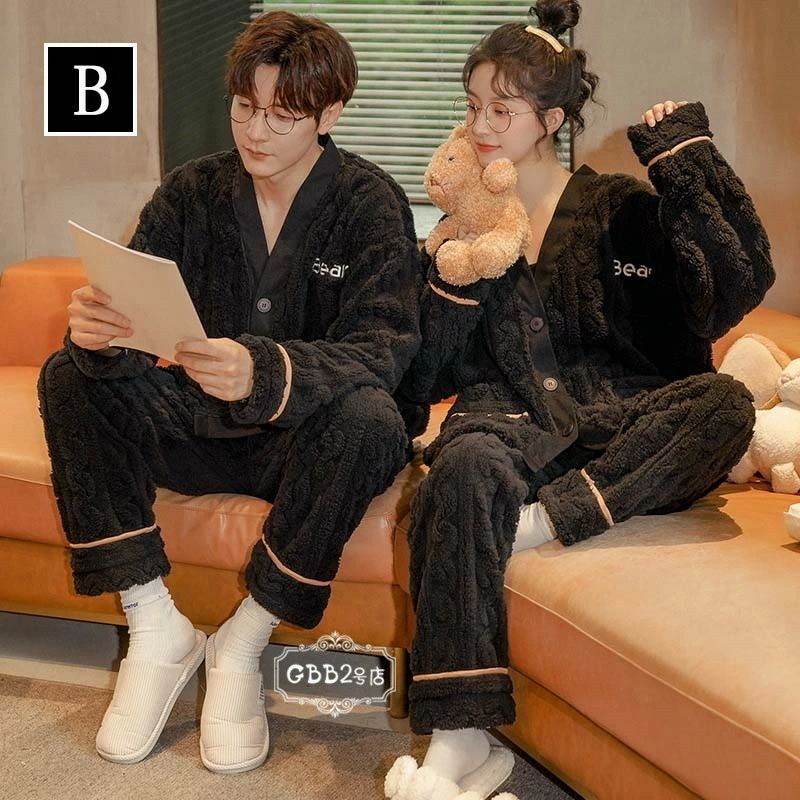 【50%OFFクーポン】ペア パジャマ ルームウェア 冬用 上下セット カップルペアルック ペアルック 厚手 暖かい もこもこ 大きいサイズ ナイトガウン 部屋着 おしゃれ 寝巻き ナイトウェア 単品売り 7タイプ M L XL 2XL 3XL レディース メンズ 長袖 フランネル