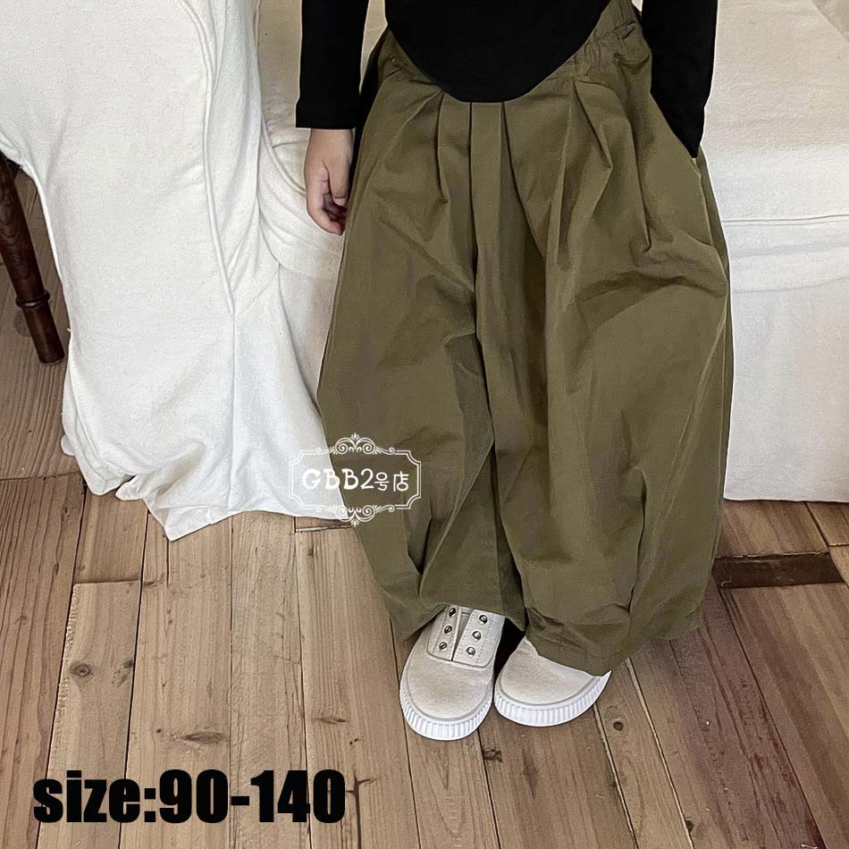 【クーポン最大1000円OFF!】ガウチョパンツ 女の子 春秋 ズボン キッズ ゆったり ボトムス こども ベビー 可愛い きれいめ 通学 グリーン 90 100 110 120 130 140cm ワイドパンツ 長ズボン カジュアルパンツ