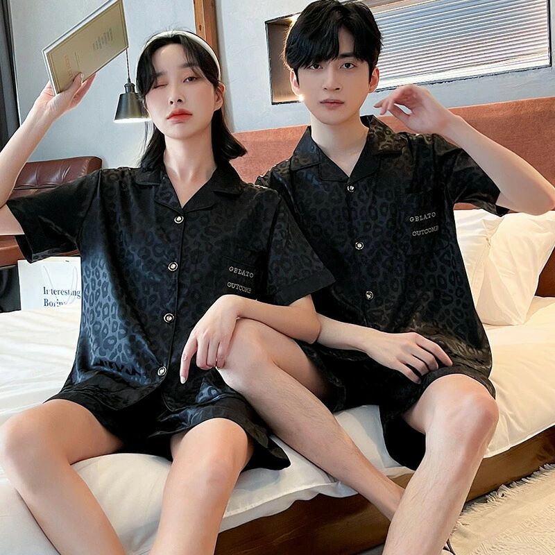 ペア パジャマ 半袖 夏 メンズ ルームウェア 外出 カップル レーヨン ビスコース 春夏 結婚祝い プレゼント レディース 接触冷感 ギフト