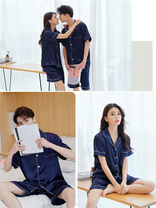 【クーポン利用で最大1000円OFF!】ペア パジャマ シルク 半袖 夏 6色 レディース パジャマ 結婚祝い プレゼント ペアパジャマ 春夏 シルク パジャマ カップル ペア ルームウェア カップル おすすめ セクシー ルームウェア おしゃれ 無地 人気 パジャマ 高級 サテン メンズ