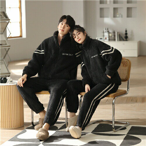 【クーポン利用で最大1000円OFF!】ペアパジャマ 冬 もこもこ カップル ペア ペアパジャマ モコモコ メンズ ペアパジャマ カップル 秋冬 結婚祝い プレゼント ペアパジャマ カップル 冬 カップル お揃い プレゼント ギフト カップル ペア ルームウェア セット 前開き 長袖