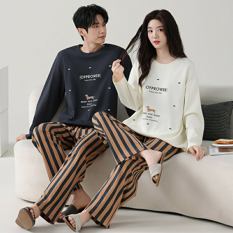 【クーポン利用で最大1000円OFF!】ペア パジャマ 長袖 男女2着 セット 綿100％ アニメ カップル 春 秋 長袖トップス ルームウェア クルーネック 冬 コットン ペアパジャマ 結婚祝い プレゼント お祝い おもしろ 春秋 夫婦 ギフト 上下セット かわいい セットアップ