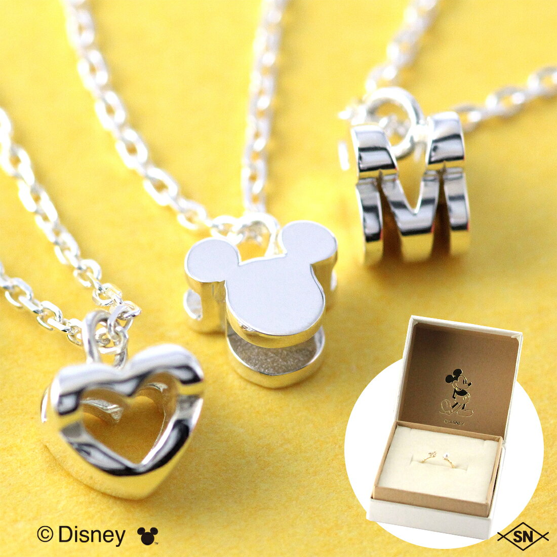 ディズニー  ディズニー/ミッキー/イニシャルネックレス/Disney/ミッキーマウス/アルファベット シルバー レディース 華奢 シンプル かわいい おしゃれ 小さめ プレゼント 記念日 誕生日 ギフト by プレシャスジュエリー