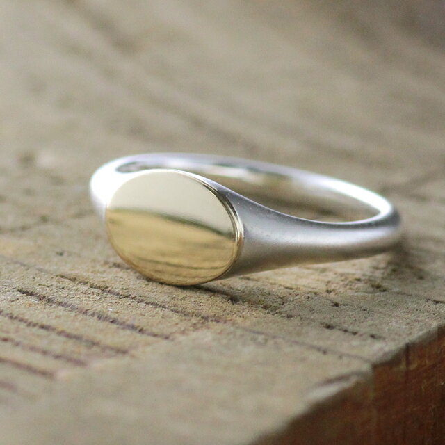 クーポン配布中 ピンキーリング レディース 印台 指輪 リング ゴールド シルバー925 k10 10k 10金 地金のみ イエローゴールド 3号 4号 5号 ...