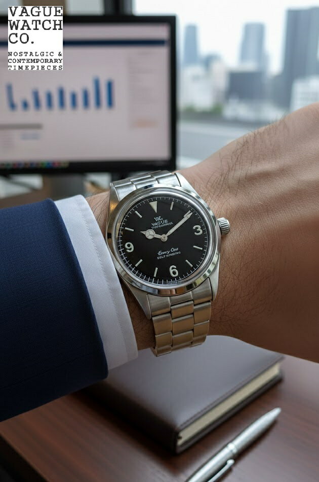 樂天商城 - 【楽天ポイント10倍】【新品】【国内正規品】VAGUE WATCH　E1-L-001-SB　ブラック 腕時計　自動巻 ヴァーグウォッチ　 EveryOne/エヴリワン / ボーイズサイズ / 50m防水 / 5気圧防水 /アンティーク バレンタイン
