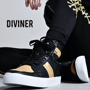 【DIVINER】Switching High-cut Sneaker ハイカット スニーカー メンズ スニーカー モード系 靴 ストリート系 ファッション ストリートブランド ハイカットスニーカー 個性的 シンプル ホスト 衣装 原宿系 メンズ OZ オズ レザー ストリート系 スニーカー ディバイナー