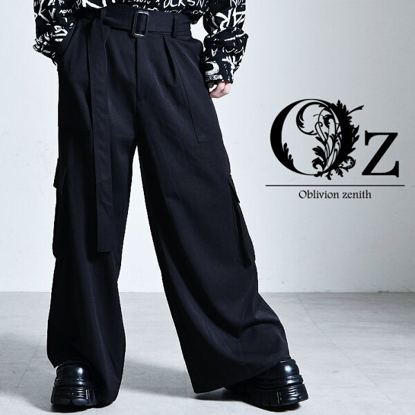 Ozselect Widecargopantsカーゴパンツメンズベルト付きモード系メンズワイドパンツメンズ大きいサイズヴィジュ