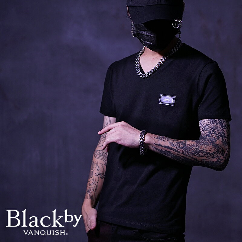 Tシャツ メンズ ブランド Vネック ブラックバイヴァンキッシュ Black by VANQUISH バンキッシュ V系 ヴィジュアル系 ファッション 半袖..