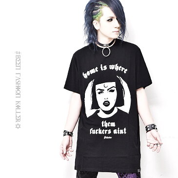 【KILLSTAR キルスター】Minerva T-Shirt†Tシャツ メンズ ロング丈 半袖 プリント ビッグTシャツ ファッション コットン 綿 ブラック V系 ヴィジュアル系 ビジュアル系 ロック ROCK パンク ロックファッション 新作 S XXL レディース Oz オズ