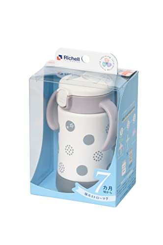 リッチェル トライ 保冷ストローマグSD ライトグレー 1個 300ml 7カ月