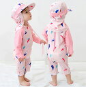 ベビー水着 女の子 男の子 ワンピース ショートパンツ 帽子付き UVガード ピンク かわいい子供用 スクール水着