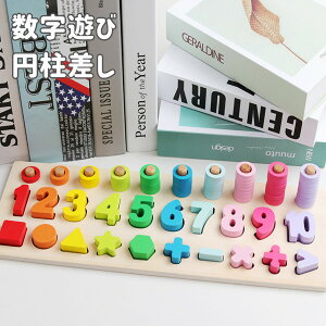 【送料無料】知育玩具 おもちゃ 数字遊び 数学 勉強 円柱差し 長方形フレーム カラフル パステルカラー ナンバー 記号 ブロックパズル 木製のおもちゃ 大サイズ 児童 算数 想像力 学習 モンテッソーリ教育 型枠合わせ 教育 構成遊び