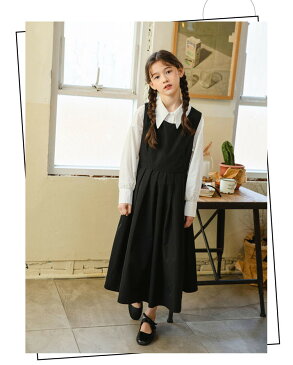 子供服 女の子 2点セット 長袖 ワンピース 発表会 七五三 お受験 子ども セットアップ シャツ/ワンピース フォーマル ワンピース 大人っぽい 可愛い 入学式 法事用 ジュニア ワンピース キッズ ワンピース ガールズ フォーマル セット 白 黒 120cm 130cm 140cm 150cm 160cm