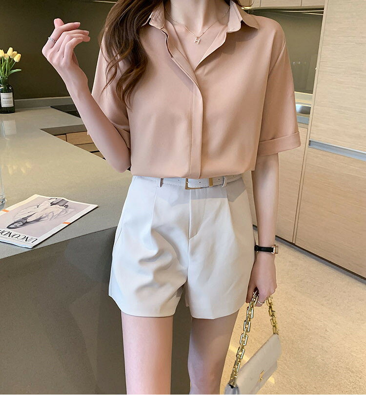 送料無料 レディース シャツ 半袖 フォーマル ブラウス スーツ シャツ 女性 ビジネス オフィス OL 通勤 夏服 シャツ トップス 事務服 無地 仕事用 カジュアル 大人 オフィス カジュアル 形態安定 冷感シャツ S M L XL 2XL pregalostore-10002737 pregalostore サンプル画像2