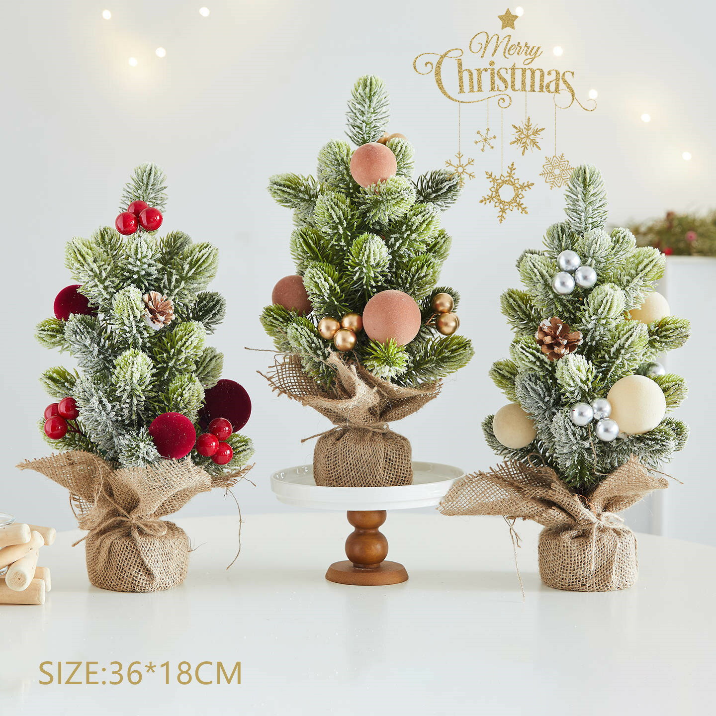 クリスマスツリー クリスマス 飾り ミニツリー DIY パーティ 飾り 卓上 デコレーションツリー クリスマスツリー 卓上 ミニツリー 小さめ クリスマス飾り オーナメント おしゃれ 雰囲気満々 暖かい 簡単な組立品 飾り 部屋 商店 玄関 北欧風のサムネイル