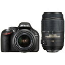 【中古】【1年保証】【美品】Nikon D5200 18-55mm 55-300mm VR ブラック ダブルズームキット