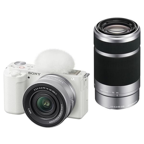 樂天商城 - 【中古】【1年保証】【美品】SONY VLOGCAM ZV-E10 ダブルズームレンズキット (PZ 16-50mm II + E 55-210mm) ホワイト [ZV-E10X W]