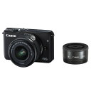 【中古】【1年保証】【美品】Canon EOS M10 15-45mm 22mm ダブルレンズキット ブラック