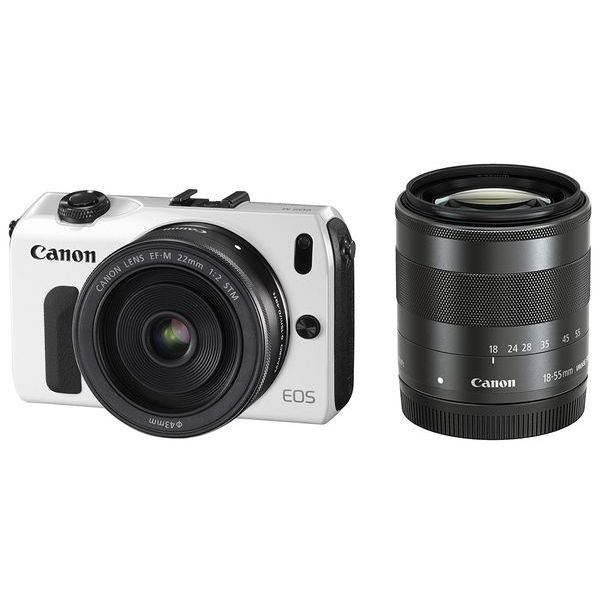 Rakuten - 【中古】【1年保証】【美品】Canon EOS M 18-55mm IS STM + 22mm STM ホワイト