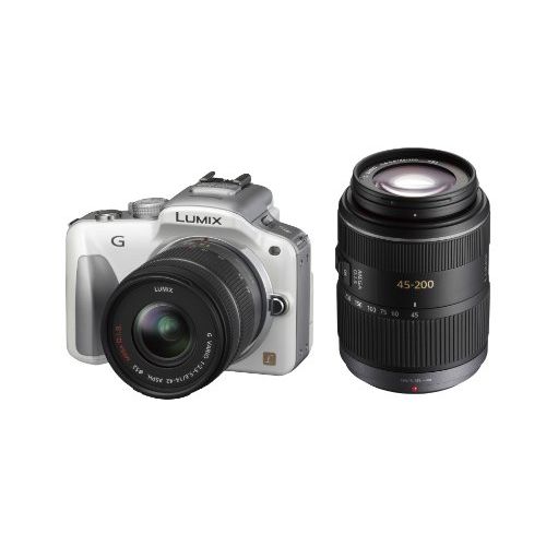 【中古】【1年保証】【良品】Panasonic LUMIX DMC.G3 ダブルキット ホワイト