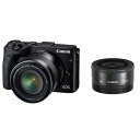 【中古】【1年保証】【美品】Canon EOS M3 18-55mm 22mm ダブルレンズキット ブラック