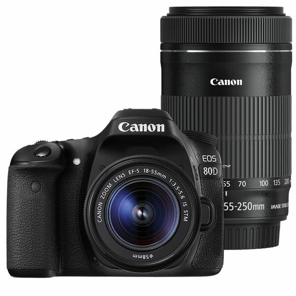 【中古】【1年保証】【美品】Canon EOS 80D ダブルズームキット 18-55mm IS STM 55-250mm IS STM