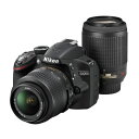 【中古】【1年保証】【美品】Nikon D3200 18-55mm / 55-200mm ブラック ダブルズームキット