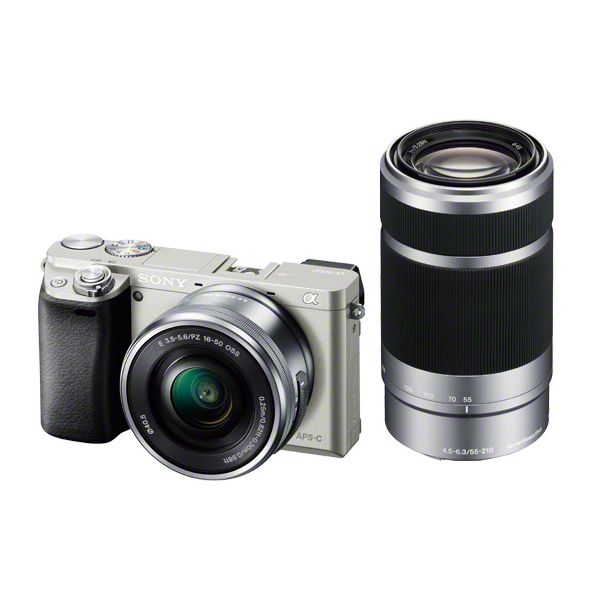 【中古】【1年保証】【美品】SONY α6000 ダブルズームキット PZ 16-50mm ＋ 55-210mm シルバー ILCE-6000Y