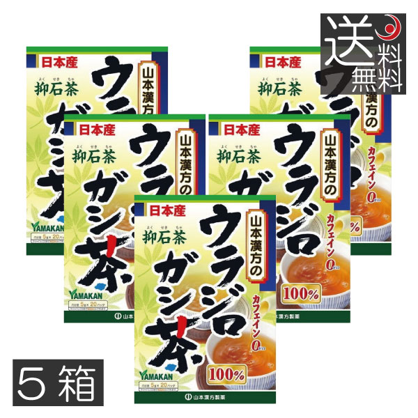 あす楽　山本漢方製薬　ウラジロガシ茶 100% （5g×20包） ×5箱　抑石茶　流石茶　健康茶　ウラジロガシ　裏白樫
