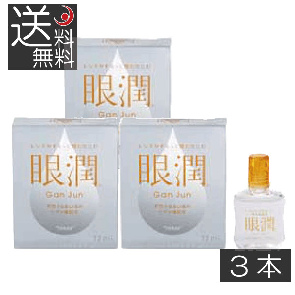 ハードレンズ用装着液 東レ 眼潤 (12ml)× 3個　コンタクトケア