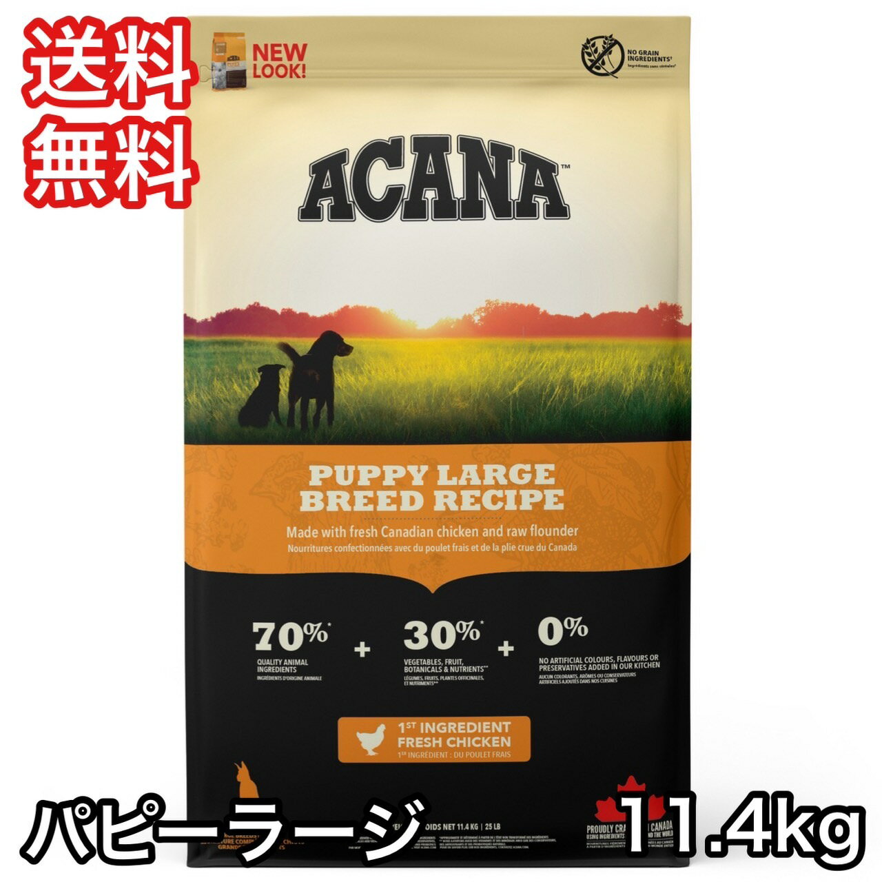 [お取寄] アカナ パピーラージブリードレシピ 11.4kg ドッグフード 送料無料