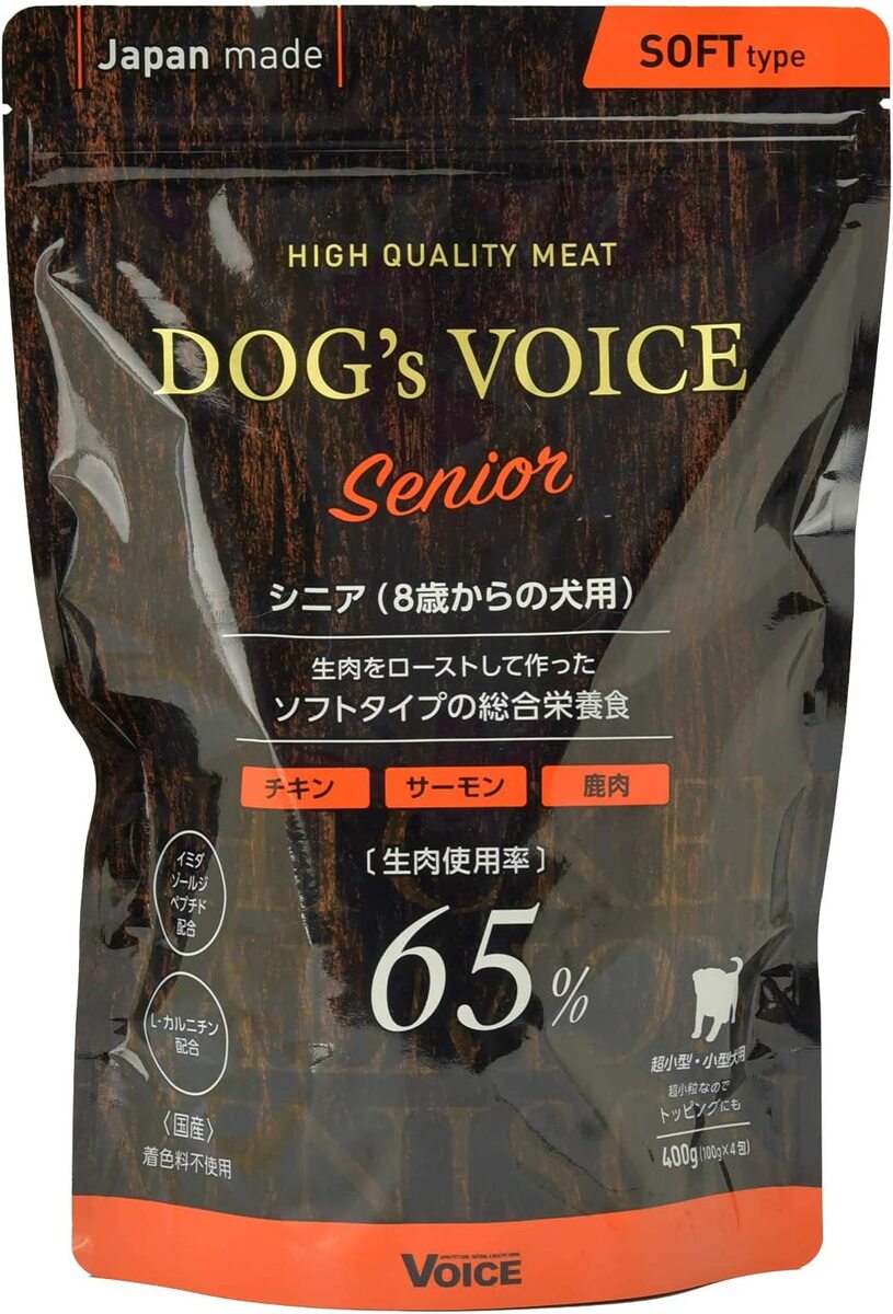 ドッグヴォイス シニア65 400g ドッグフード 送料無料 premium-asuka-10000655 プレミアムフード専門店 Asuka パッケージ画像