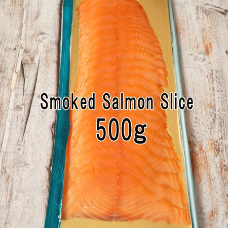 業務用ノルウェー産スモークサーモンスライス500g Smoked Salmon Slice 500g 送料無料　ブナチップスモーク