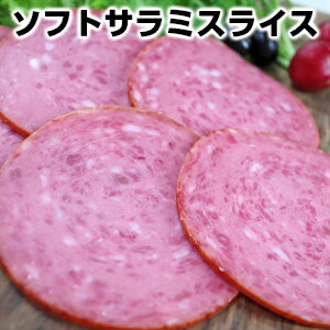 商品説明　冷蔵出荷（Chilled)名称ソフトサラミスライス 原材料名 豚肉、豚脂肪、糖類（砂糖、水あめ、乳糖）、大豆たん白、還元水あめ、食塩、香辛料、加工でん粉、調味料（アミノ酸等）、キシロース、リン酸塩Na、酸化防止剤（ビタミンC）、くん液、コチニール色素、発色剤（亜硝酸Na） 内容量100g賞味期限枠外記載 保存方法10℃以下で保存してください。 （開封後はお早めにお召し上がりください）製造者株式会社　渡清 栃木県宇都宮市東宿郷5−6−6電話028−634−3474アレルギー表示本製品は乳,大豆、豚肉、ゼラチンを含んでいます。