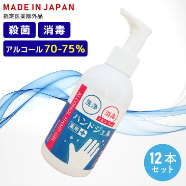 ウイルス対策 手指 消毒ジェル 指定医薬部外品 日本製 薬用 強力殺菌 液体 アルコール コロナウイルス対策 インフルエンザ対策 ノロウイルス対策 花粉対策 風邪対策 予防 除菌 細菌 水なし