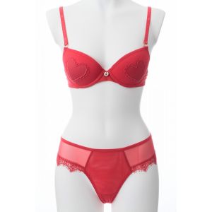 50％OFF セール TWINSET ツインセット ブラジャー ショーツ ブラ パンツ パンティ LACE レディース 下着 インポート 高級 ランジェリー セクシー ハート 過激 エロ かわいい レース 勝負下着 半額 赤 レッド B TW025-026RE-set