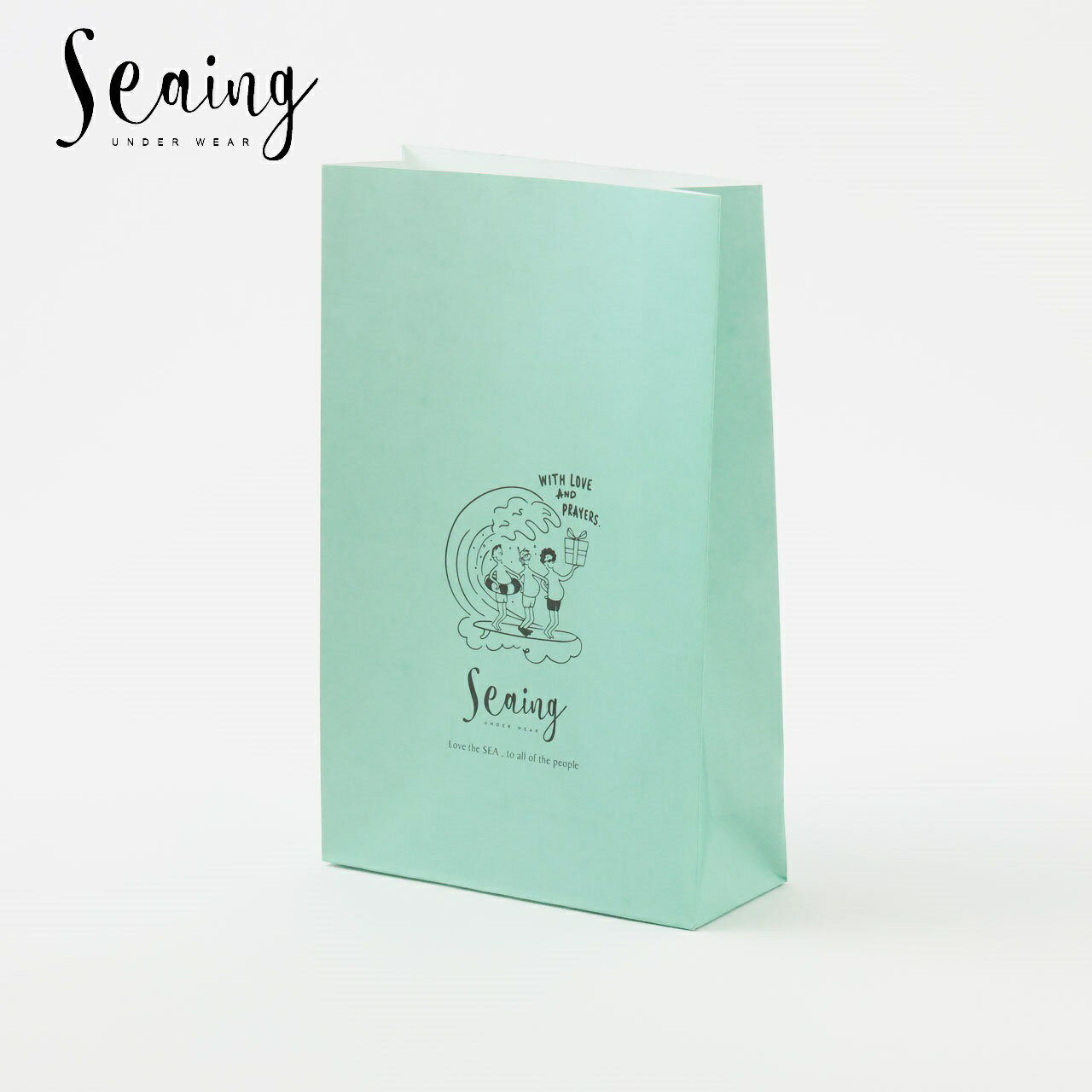 ギフトバッグ オリジナル シーング seaing ボクサーパンツ パンツ メンズ 男性 ブランド おしゃれ かわいい ギフト プレゼント ライトブルー sg01...