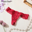 チェスニービューティ CHASNEY BEAUTY タンガ Tバック ショーツ パンツ QUEEN クイーン レディース 下着 レース リボン ランジェリー インポート セクシー 可愛い 赤 レッド GARNET CB3130/19 Cb197(4)