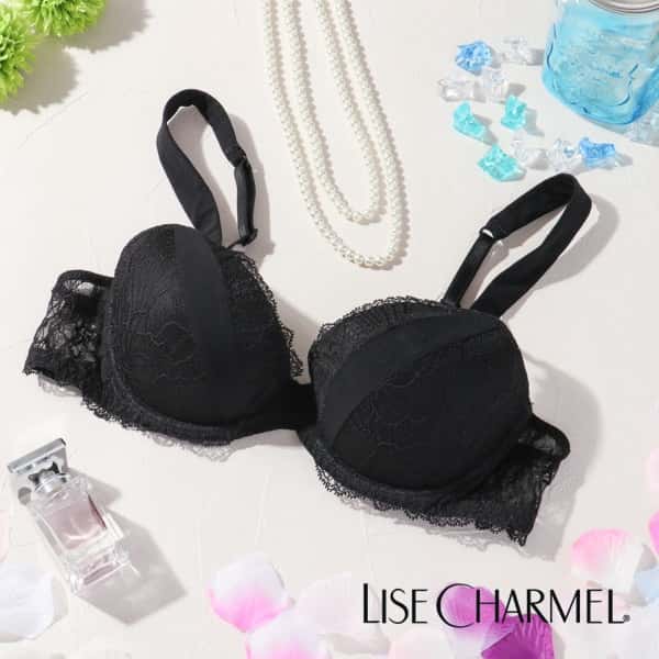  セール リズシャルメル LISE CHARMEL ブラ ブラジャー モールドカップ レースのデザイン レディース 下着 インポート 高級 ランジェリー セクシー 脇肉 補正 レース 刺繍 黒 ブラック C 85 90 Lc306 ACC8589C