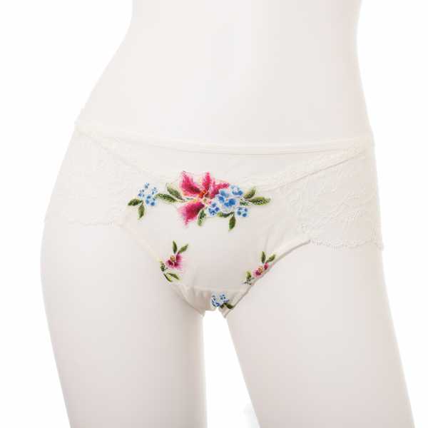 【50%OFF】 セール リズシャルメル LISE CHARMEL ボクサー ショーツ BAISERS D ETE 夏のくちづけ レディース 下着 インポート 高級 ランジェリー 花柄 刺繍 かわいい ギフト 白 ホワイト M L Lc393 ACG0419 3