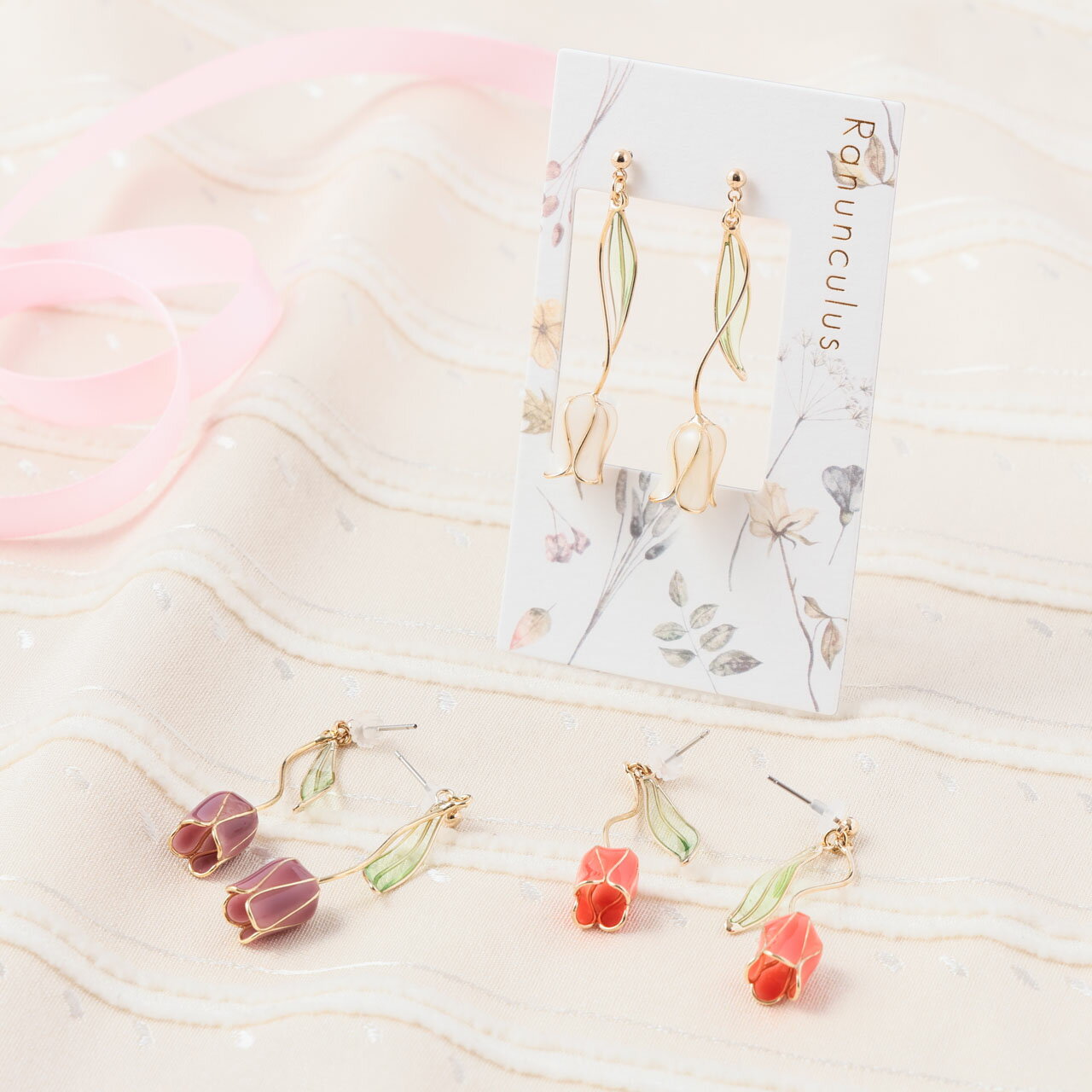 【20%OFF】 ピアス チューリップ 花 ドロップピアス アクセサリー ステンレス 大ぶり 大人 女性 レディース おしゃれ かわいい お祝い 誕生日 結婚式...