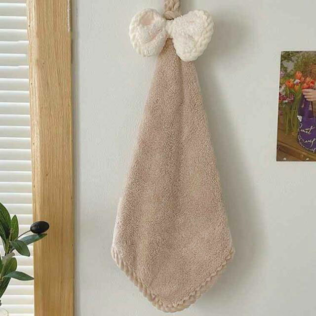 6枚セット ハンドタオルループ付き 紐付き お手拭き 顔拭き 普段使い ウォッシュタオル リボン 幼稚園 保育園 吸水力 ふわふわ キッチン トイレ 吊り下げ お手洗い 洗い替え 日常 フェイスタオル 洗面所 プチギフト プレゼント 旅行 お出かけ